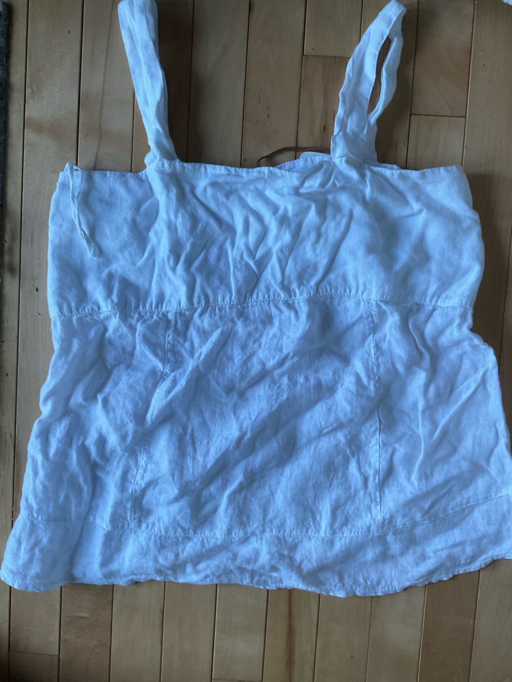 Women’s White Linen-Blend Casual Cami